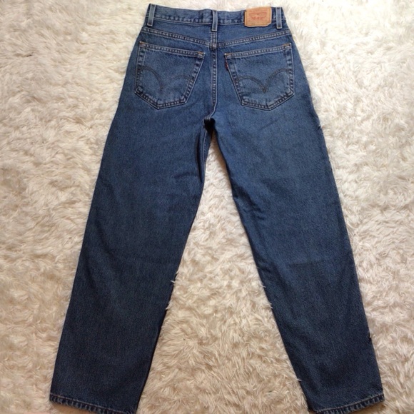 Vtg Rare STUDENT Levi’s 550 Relaxed Rigid Cotton Baggy Snatched Waist 26 27 Sexy Jeans